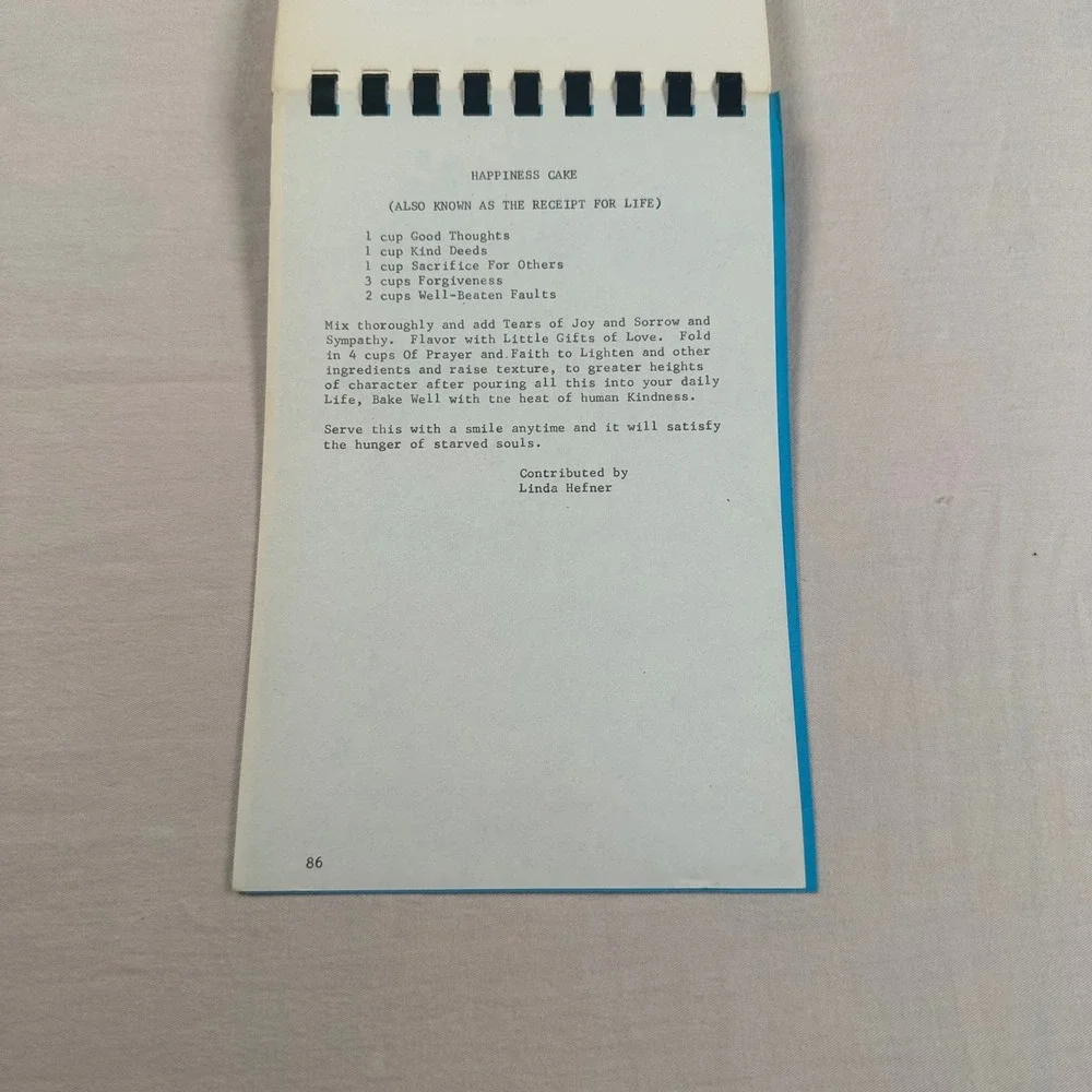 Vintage 1973 What's Cooking at Springridge Community Cookbook Spiral Bound Blue